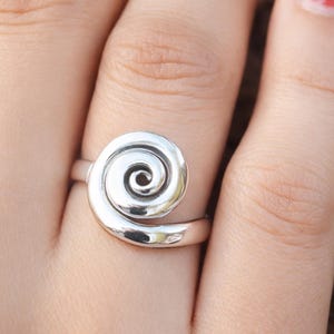 Spiral Ring, 925 Sterling Silver Ring, Handmade Swirl Ring, Minimalist Boho Ring, Statement Silver Ring, Gift for Her