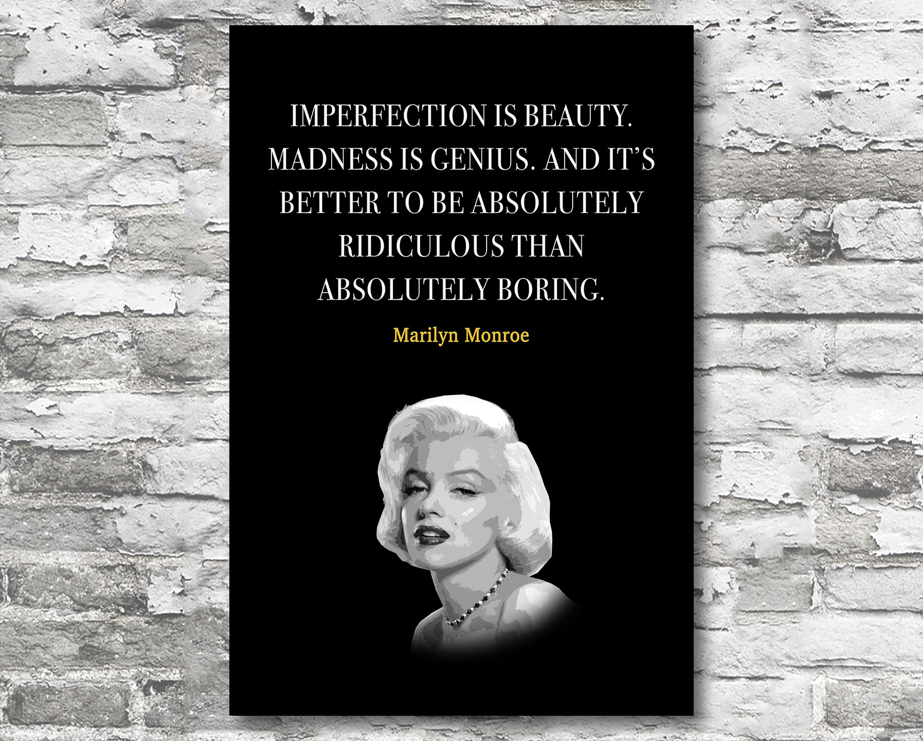 Marilyn Monroe Quote Motivational Wall Art Inspirational - Etsy