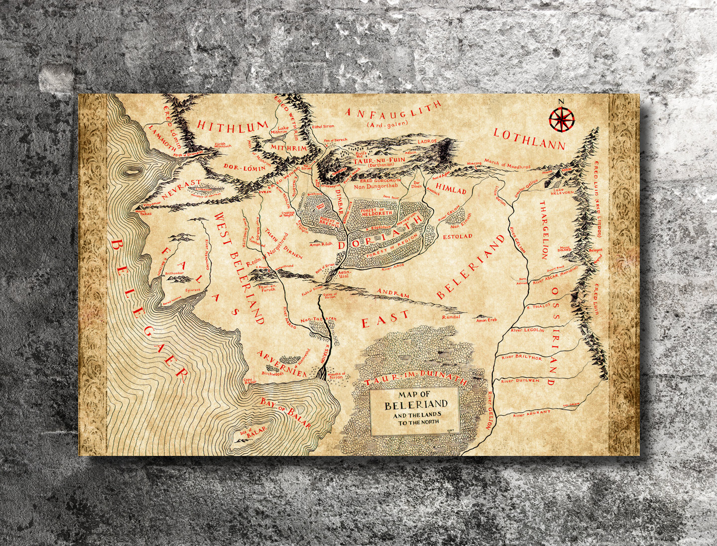 Map of Middle Earth LotR canvas - Il Fullxfull.3368105188 Ipmv 