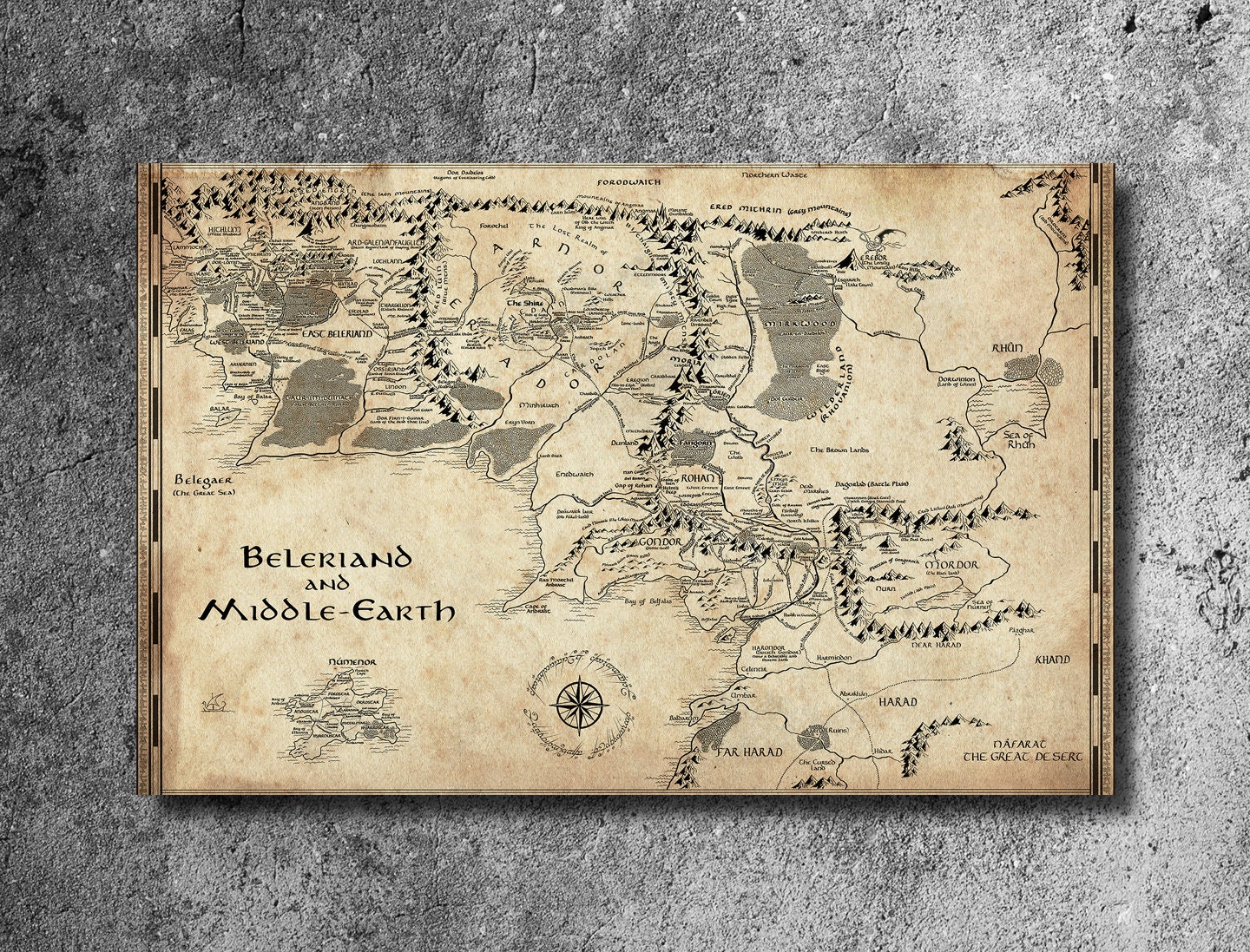 Beleriand And Middle Earth Map Beleriand And Middle Earth Map From The Silmarillion Fantasy - Etsy  Singapore