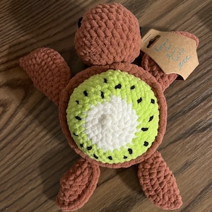Kermit the Kiwi Turtle, Crochet Turtle, Kiwi Turtle, Fruit Turtle, Amigurumi Turtle, Amigurumi Fruit, Crochet Stuffed Animal, Crochet