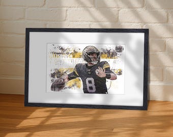 Aaron Rodgers Steelers Poster: Sports Art Man Cave Decor (Digital Download 11x17in JPG/PDF)