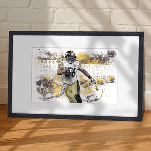 Hines Ward, Pittsburgh Steelers, Poster Wall Art Printable, Man Cave Gift, Digital Download, Wall Decor, Sports Art