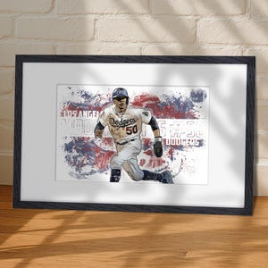 Mookie Betts, Los Angeles Dodgers, Poster Wall Art Printable, Man Cave Gift, Digital Download, Wall Decor, Sports Art