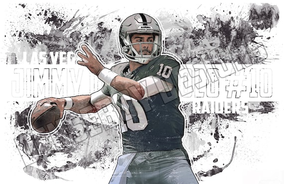 Jimmy Garoppolo Las Vegas Raiders Poster Wall Art Printable 