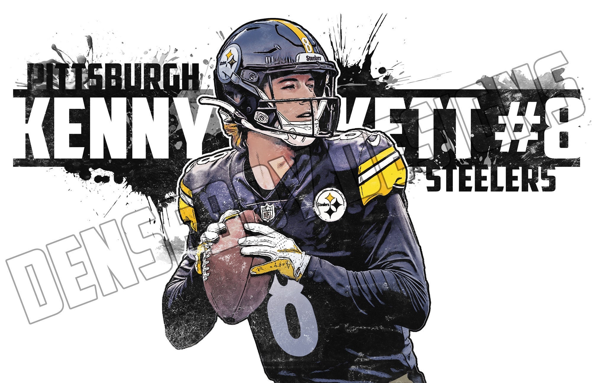 Kenny Pickett Pittsburgh Steelers Poster Wall Art Printable Etsy Denmark