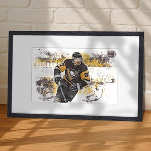 Affiche des pingouins de Sidney Crosby : art sportif, décoration de l&#39;homme des cavernes (téléchargement numérique 11 x 17