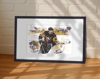 Sidney Crosby Penguins Poster: Sports Art Man Cave Decor (Digital Download 11x17