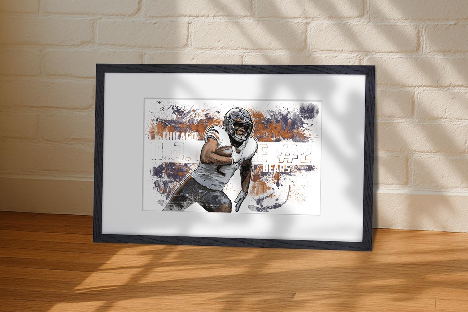 DJ Moore Chicago Bears Poster: Sports Art Man Cave Decor (Digital Download)