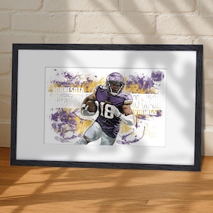 Justin Jefferson Vikings Poster: Man Cave Sports Art (Digital Download 11x17&quot; JPG & PDF)