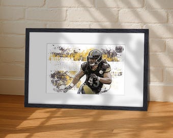 Troy Polamalu Steelers Poster: Pittsburgh Football Art (Digital Download 11x17in JPG & PDF)