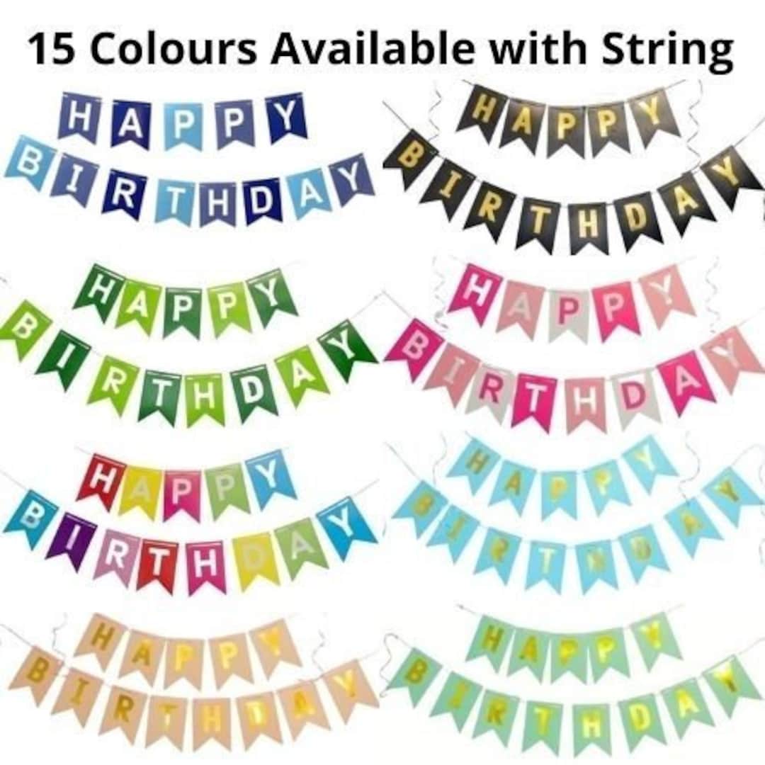 T-Bn-0135 Happy Birthday Banner – 180x119 Cm, Aus Modestoff, Für Party-Dekoration & Fotohintergrund