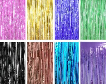 2M/3M Metallic Tinsel Foil Fringe Curtain For Birthday Wedding Baby Shower Party DIY Backdrop Photo Booth Prop Decoration