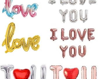 Happy Valentine Day Foil Balloons Heart Love Balloons Romantic I LOVE YOU Balloons
