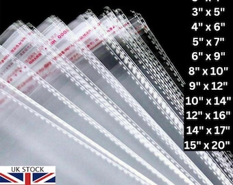 Clear Cello Bags Self Seal Adhesive Transparent Opp Bags Gift & Sweets Garment Bags All Sizes Pouches Cellophane Bags Jewellery Packing Bags