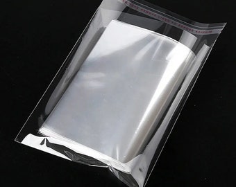 12 SIZES 200pcs Clear Self Adhesive Seal Plastic Bags Transparent Resealable Cellophane OPP Packing Poly Bags