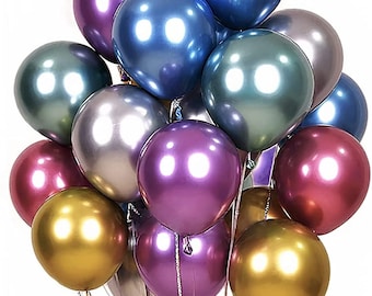 10-100pcs Chrome Metallic Balloons Metal Effect Latex Baloons For Parties And Weddings - Metal Effect 10 inch Balloons