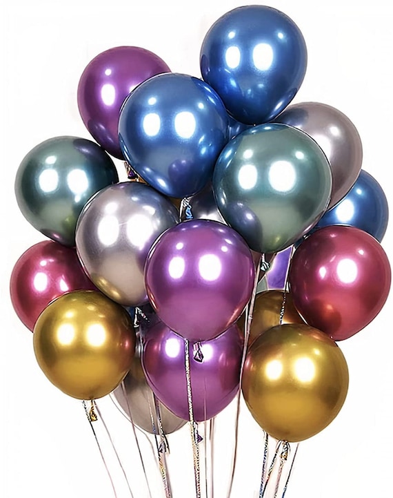 10 100pcs Chrome Metallic Balloons Metal Effect Latex Baloons for Parties and Weddings Metal Effect 10 Inch Balloons Etsy UK