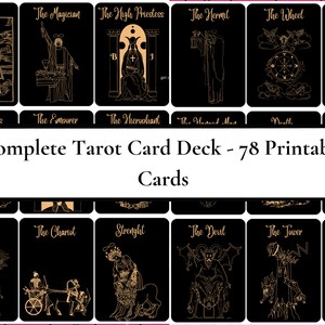 Baralho de tarô para impressão para iniciantes - Cartas de jogo de Halloween - Jogos para adultos - Download instantâneo