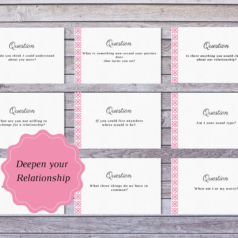 Relationship Cards Printable Couples Date Night Cards Instant Digital