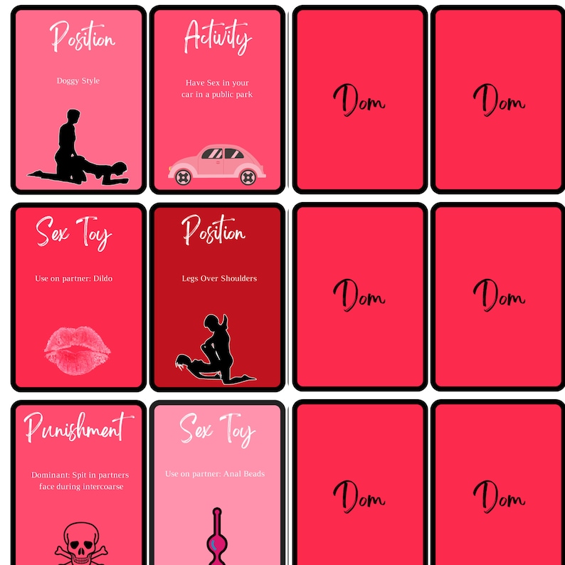 Bdsm Sex Cards Adult Sex Game Instant Download Printable Etsy Ireland