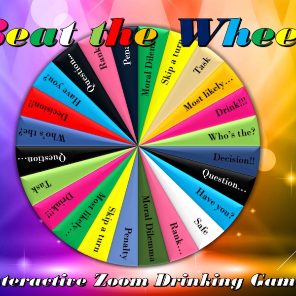 Family Reunion Games - Wheel of Fortune Virtual Game - PowerPoint Party Game for Adults - Zoom and Skype Instant Download