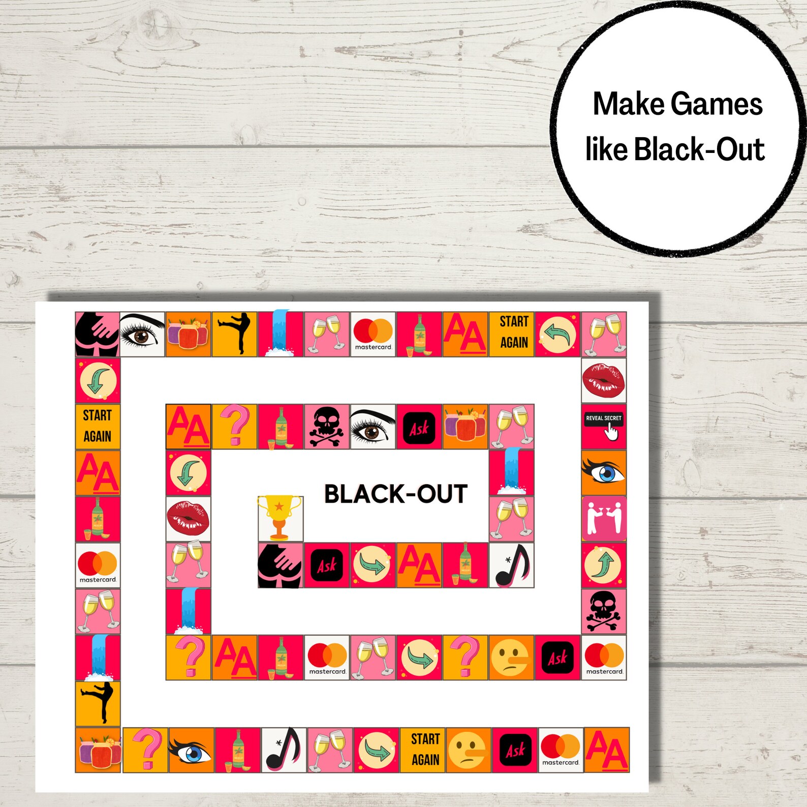 Blank Canva Game Template Editable Board Game Template Etsy Nederland