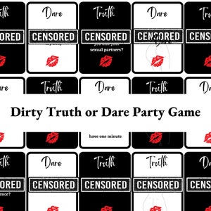 100 cartas de verdad o reto sucias, juego de fiesta para adultos - Juego de beber de verdad o reto - Descarga instantánea - Juego de despedida de soltera