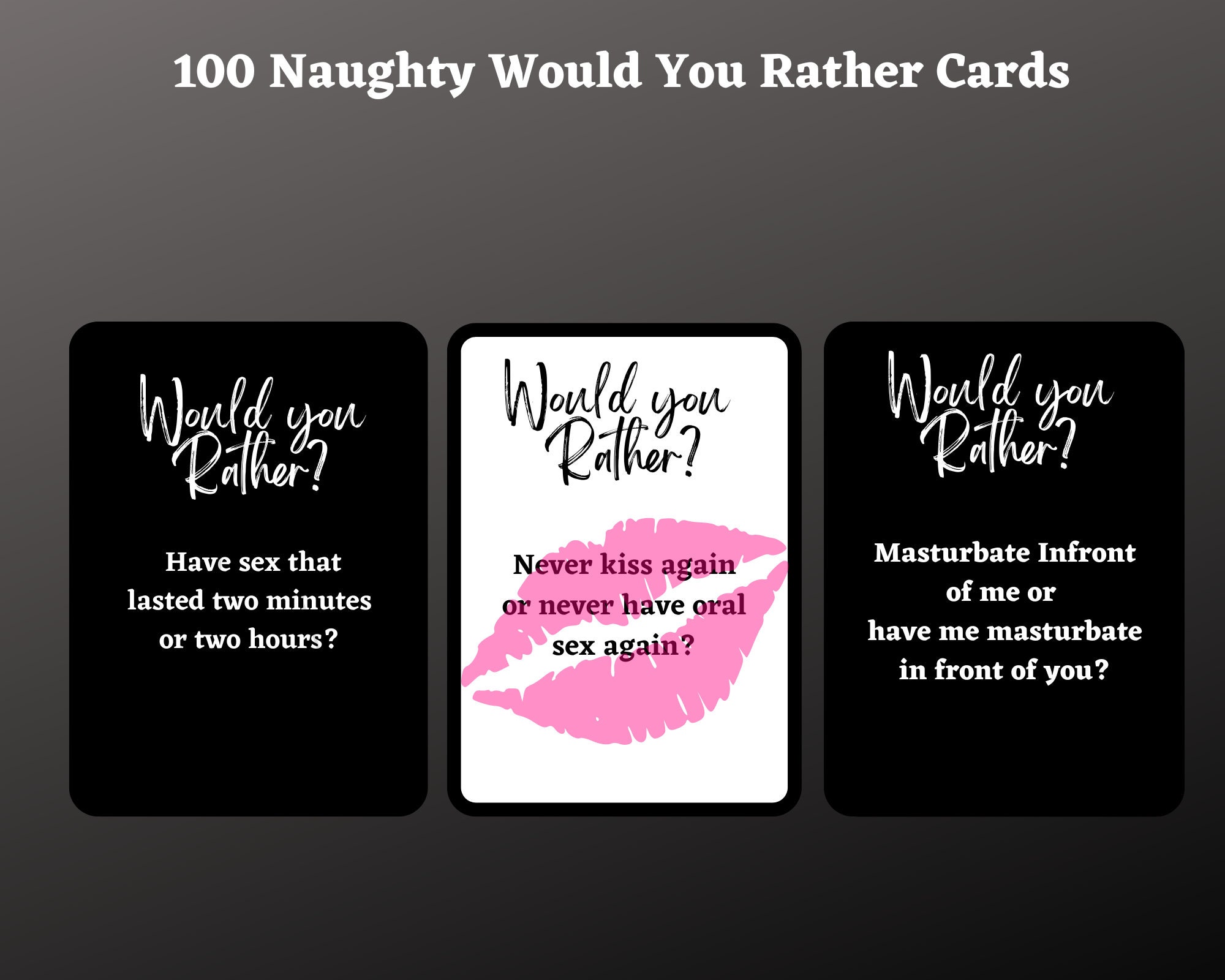 Kinky Would You Rather Couples Playing Cards - Sex Games for Adults