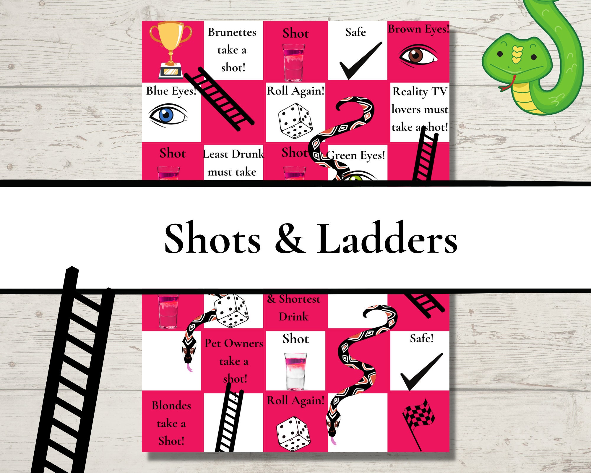 Shots and Ladders Adult Classic Drinking Board Game Version - Etsy