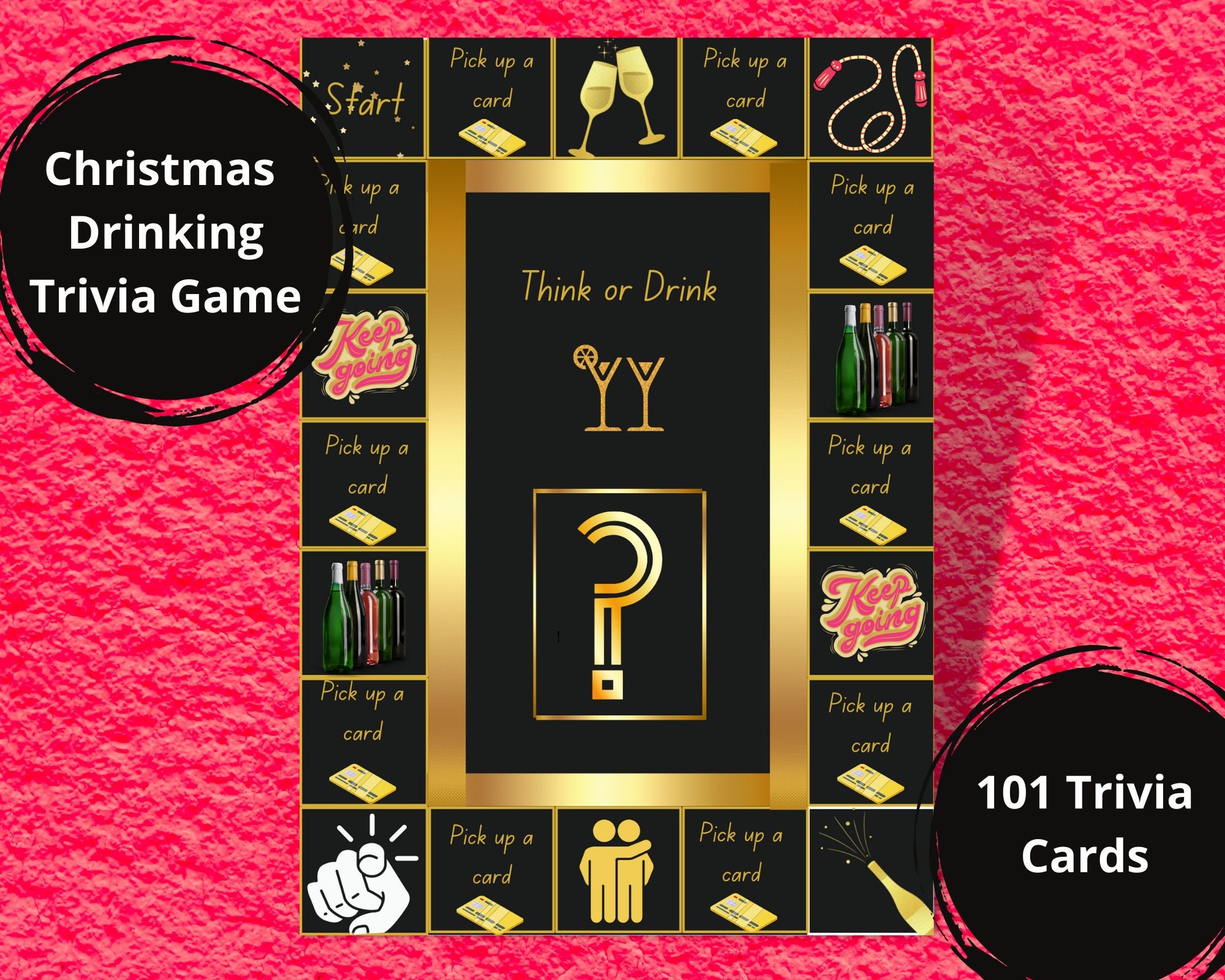 Christmas Trivia Drinking Game Printable Board Games Adult Party Games