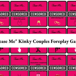 Jeu de préliminaires à boire pour couples pervers - Jeu de sexe pour adultes Tease Me - 99 cartes et instructions incluses - Téléchargement immédiat
