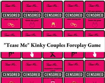 Jogo de Cartas Tease Me Foreplay - Jogo de Bebida para Casais com Piadas (Download Digital)