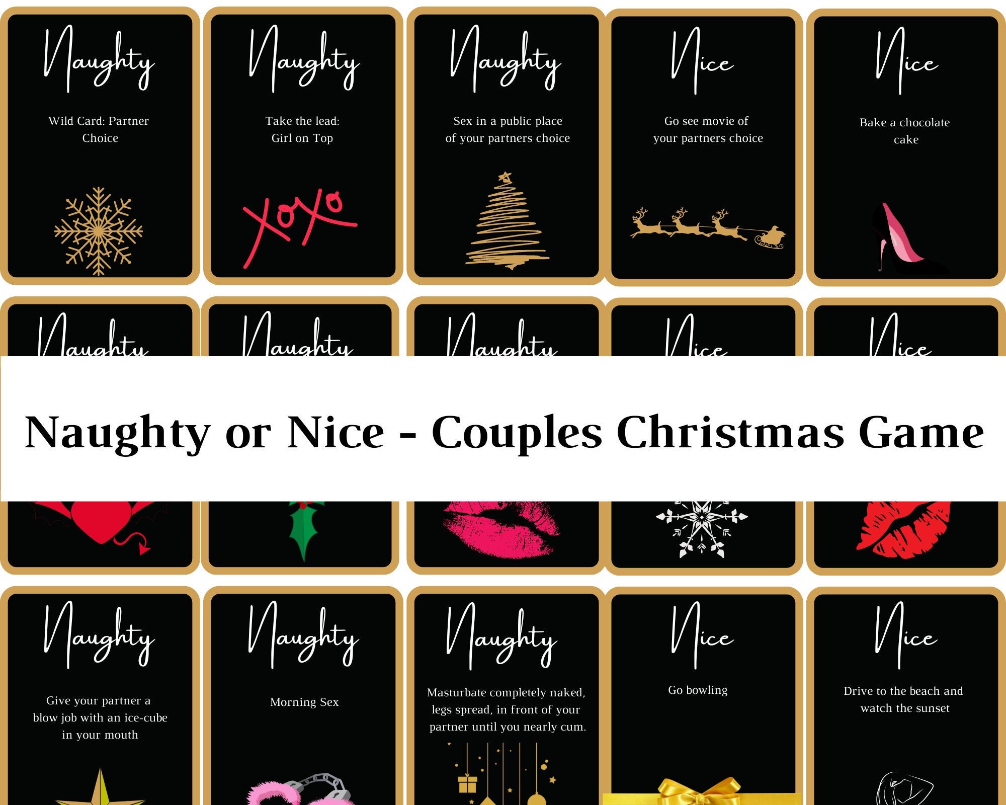 Christmas Sex Cards Naughty or Nice Adults Sex Game