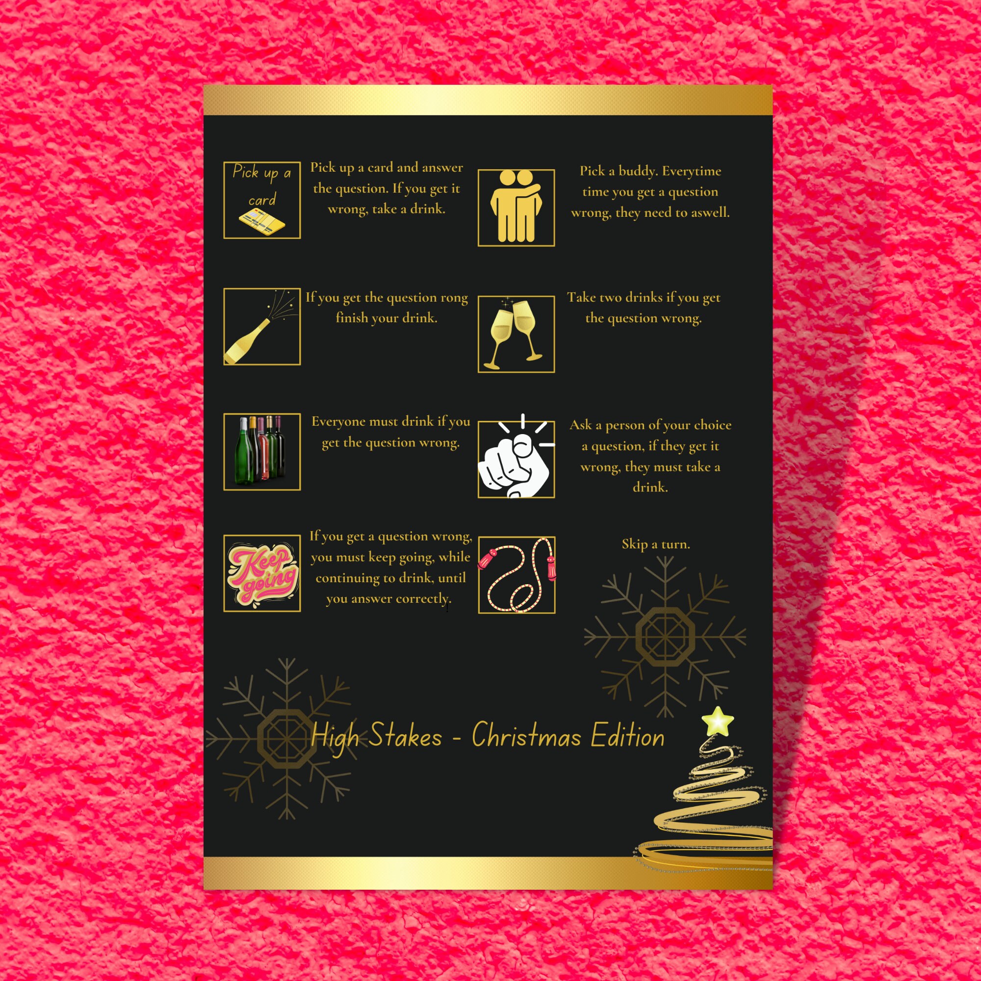 Christmas Trivia Drinking Game Printable Board Games Adult Party Games