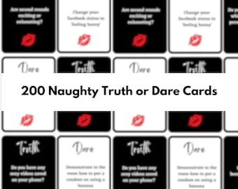 200+ Naughty Truth or Dare Game Cards, Dirty Printable Sex Game for Couples - Sex Positions and Kinky Activities