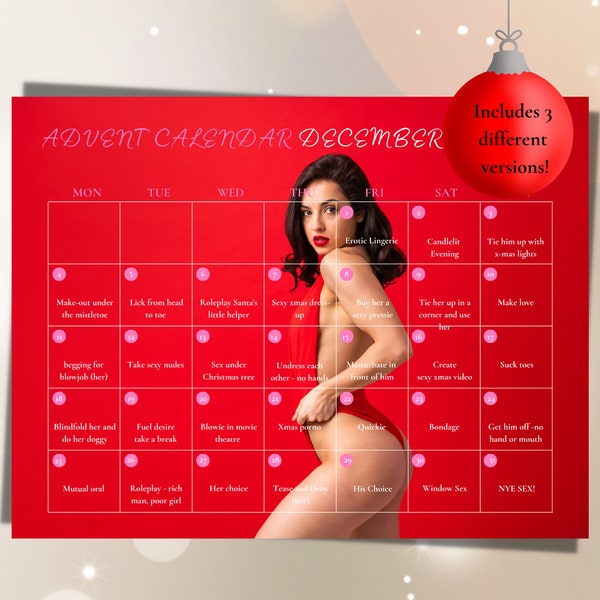 Adult Advent Calendar 2023 - Naughty Advent Calendar for Couples - Sexy Stocking Filler - 31 Sexy Activities