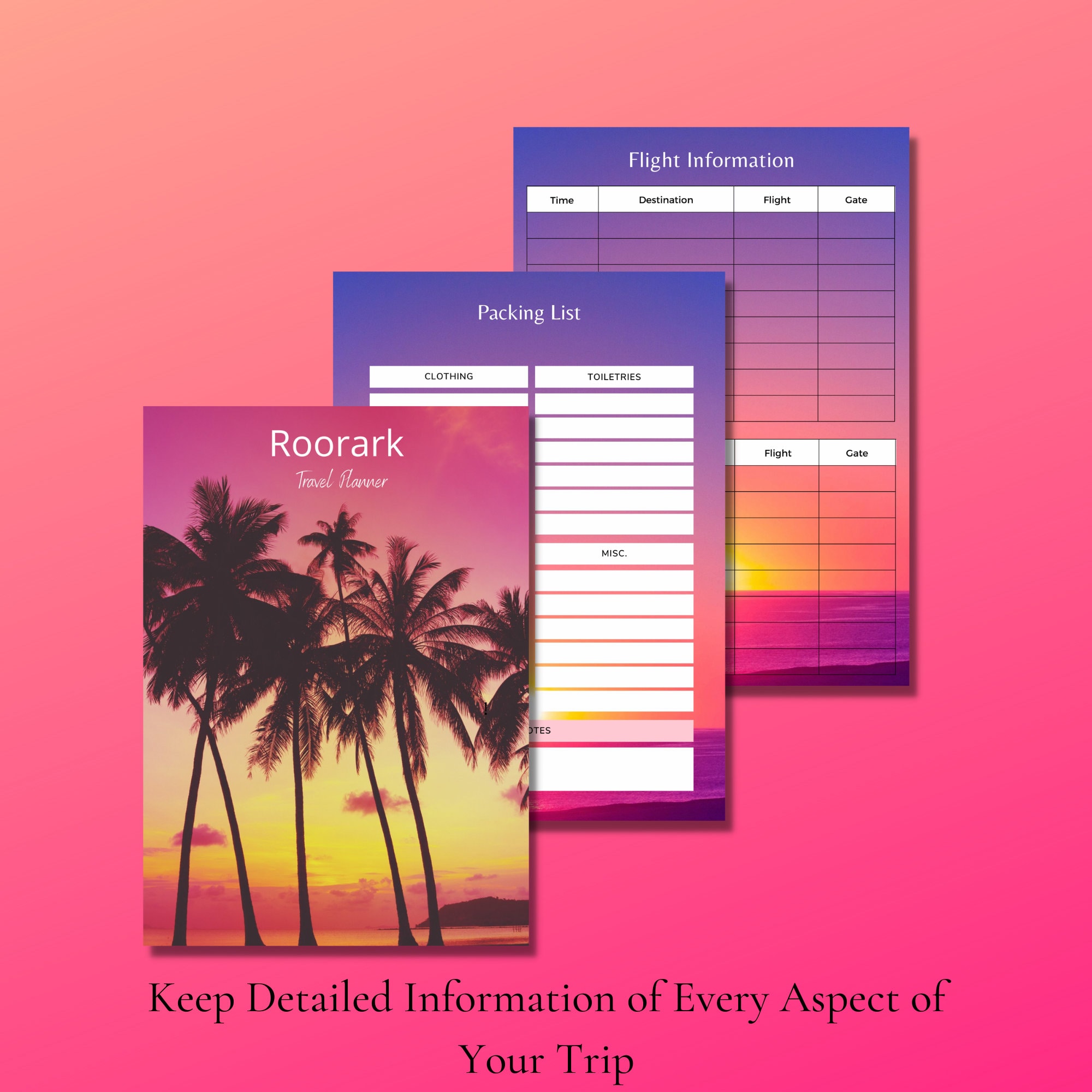 Road trip planner printable planner road trip itinerary vacation