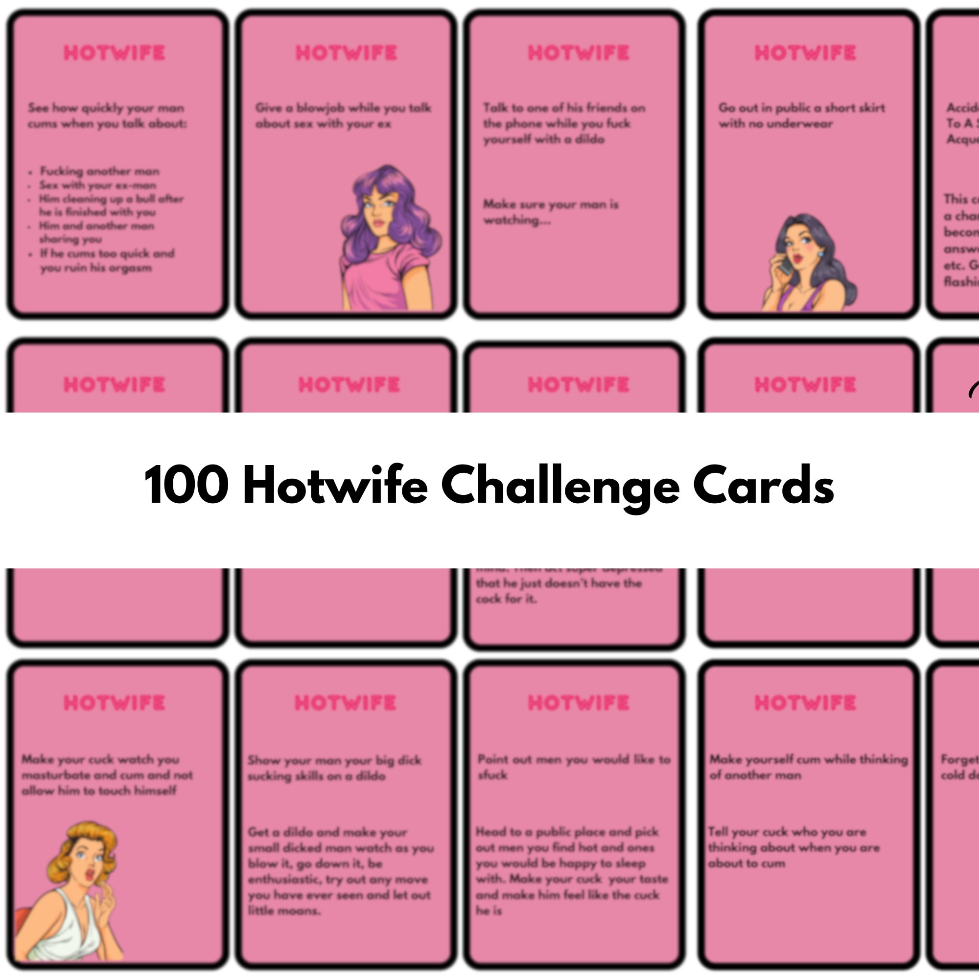 Hotwife Challenge & Dare Cards Ultimate Hotwife Game for Cuckold Bulls