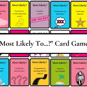 Molto probabile che giochi - Carte da gioco stampabili - Gioco per feste per adulti - Download istantaneo