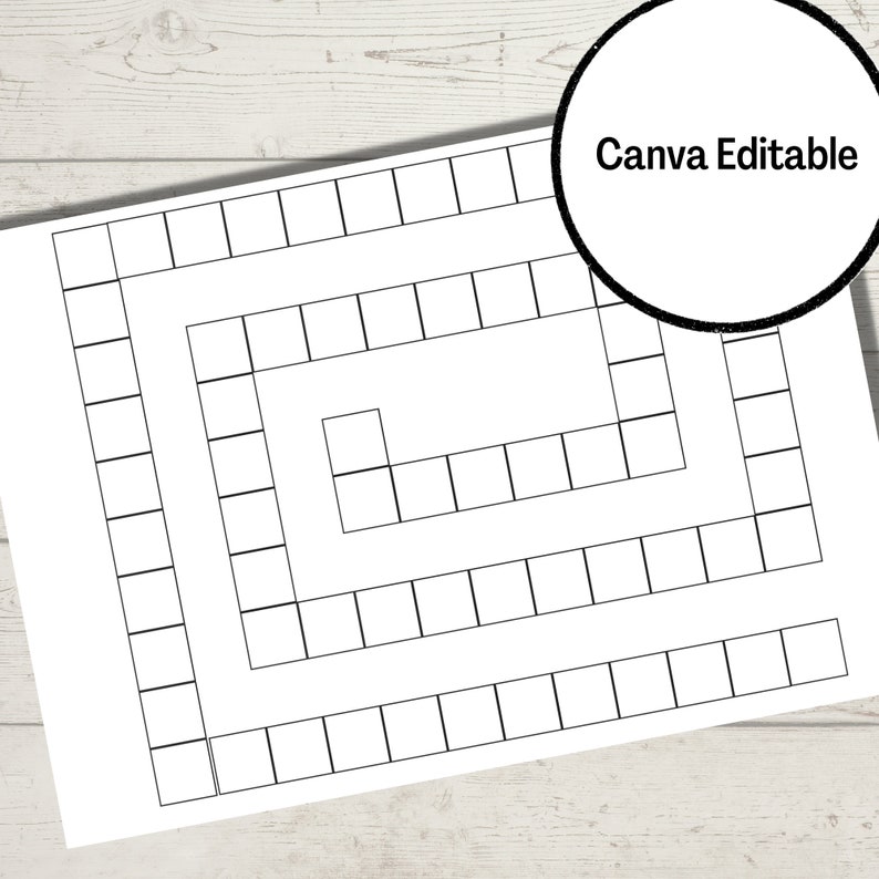 Blank Canva Game Template Editable Board Game Template. Custom DIY