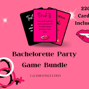 Bachelorette Drinking Game Card Bundle - Adult Party Games - Digital Download