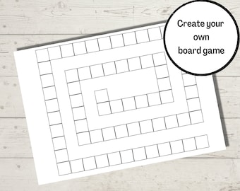 Modello di gioco da tavolo vuoto: tabellone di gioco Canva fai da te modificabile (PDF)