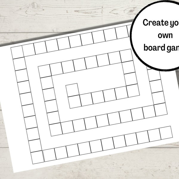 Blank Canva Game Template - Editable Board Game Template. Custom DIY gameboard templates for printable games SVG & PDF