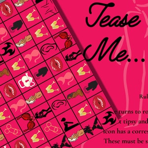 Dirty Dice - Couples Foreplay Sex Drinking Game - "Tease Me"  Printable Sex Dice Game for adults- Board Game- Instant Download