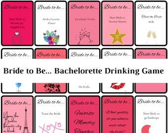 Bachelorette King's Cup Game Printable PDF Instant Download Bridal ...