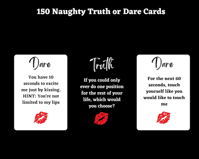 200+ Naughty Truth or Dare Game Cards, Dirty Printable Sex Game for