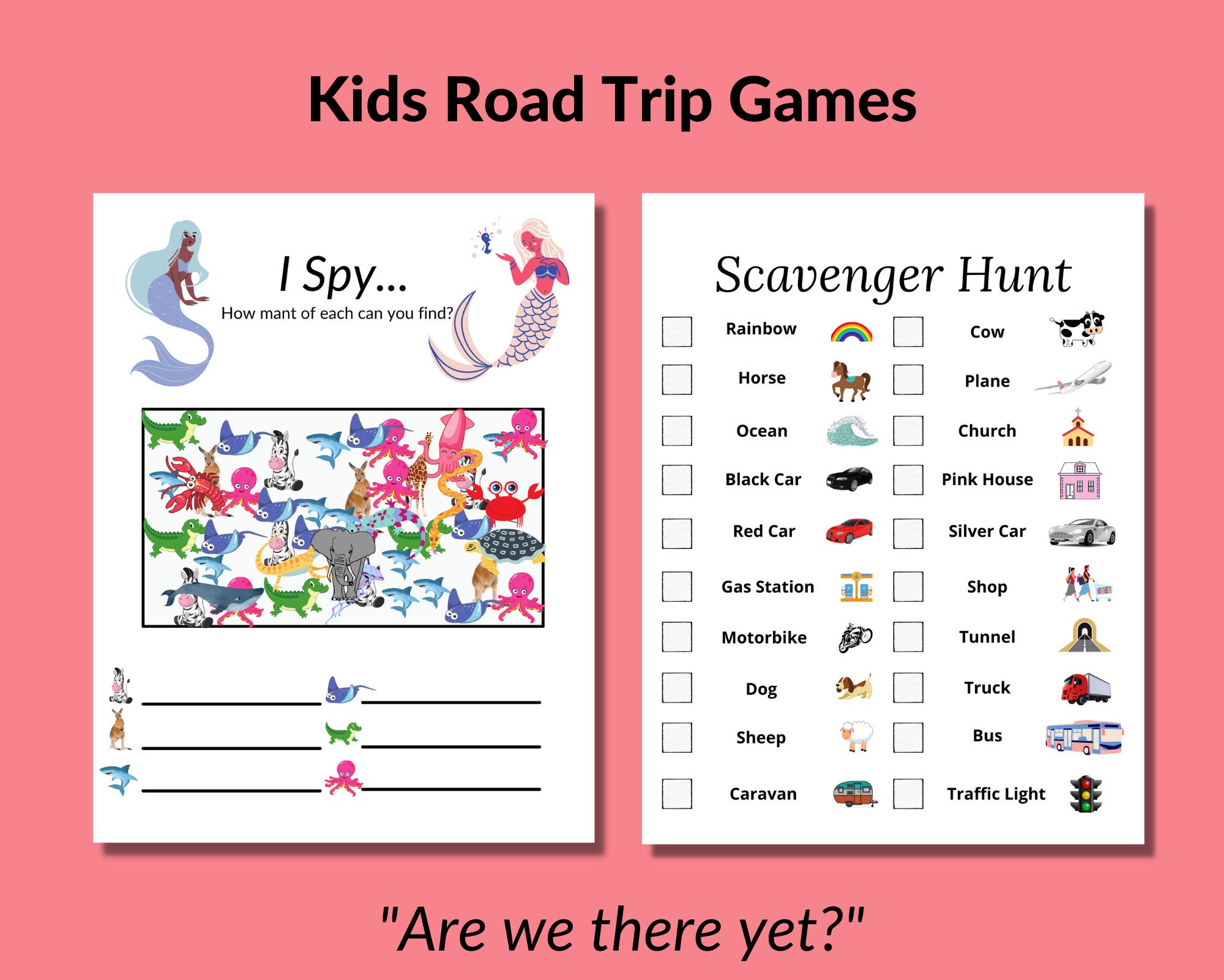 Kids Road Trip Printable Games - Etsy