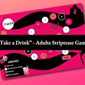Striptease Drinking Game - Adults Foreplay Game - Sex Dice Game - Printable Adult Gameboard