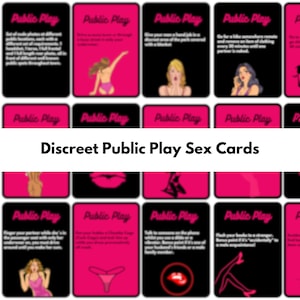 Diskrete Public Play Sex Karten - Performe Sex in der Öffentlichkeit Ausstellungskarten - 60+ Sex Challenges für Kinky Paare - Kink und Fetisch